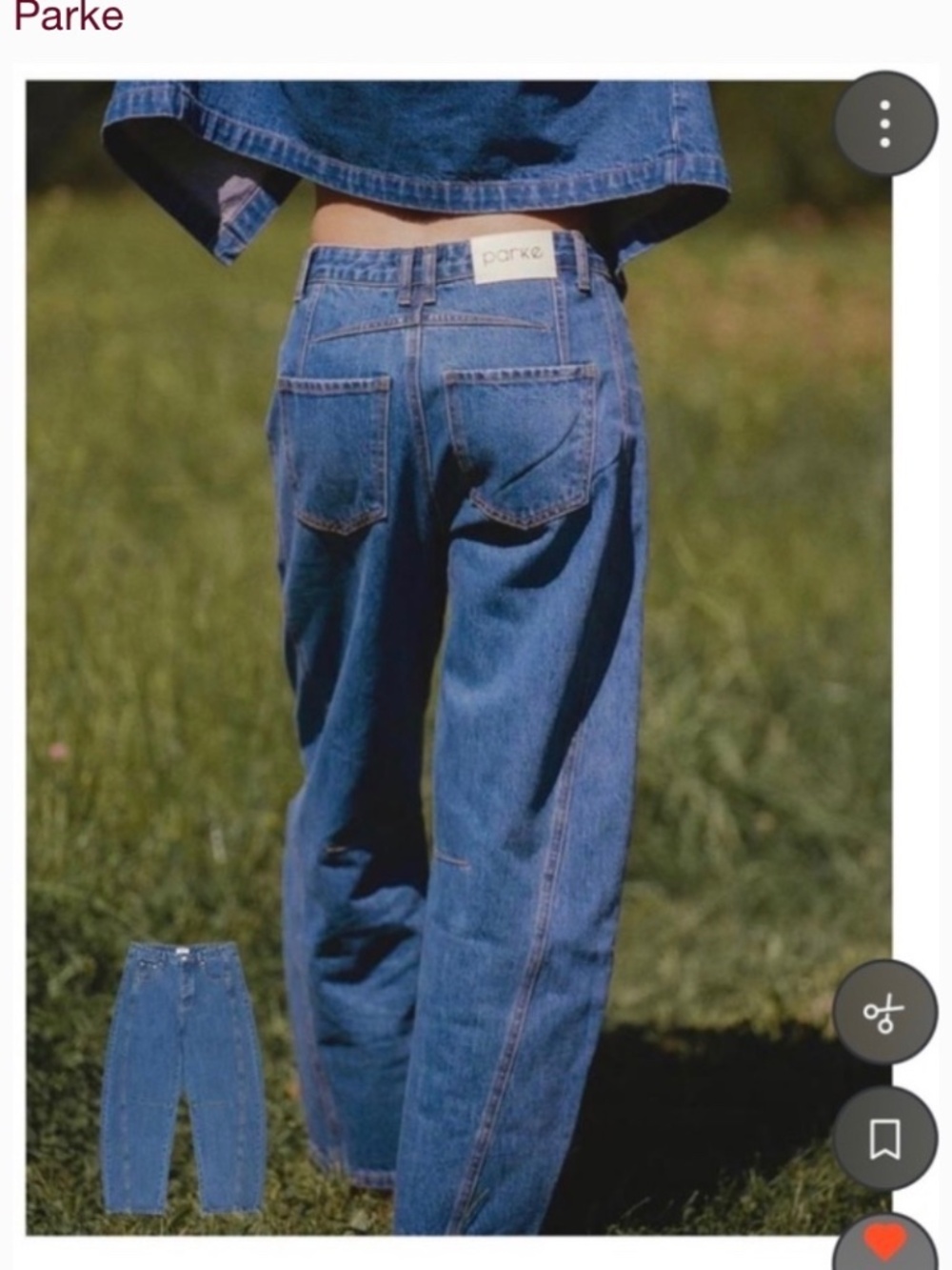 Parke Horseshoe Jeans – Iconic Barrel Leg Denim – Trendy Designer Fit
